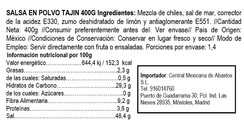 Salsa de Chile en Polvo 400g - Tajín - Imagen 2