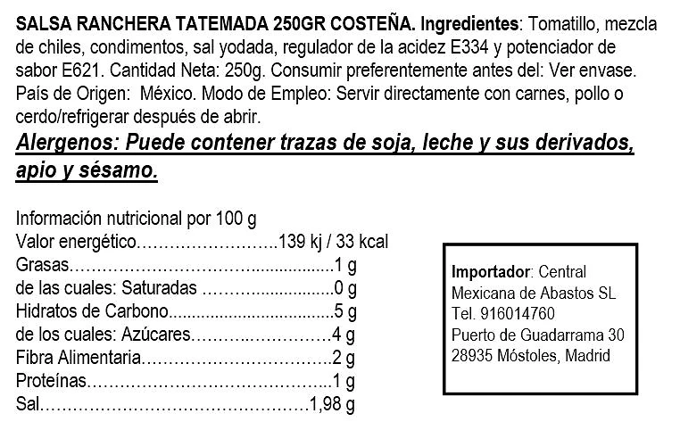 Salsa Ranchera 250 g - La Costeña - Imagen 2