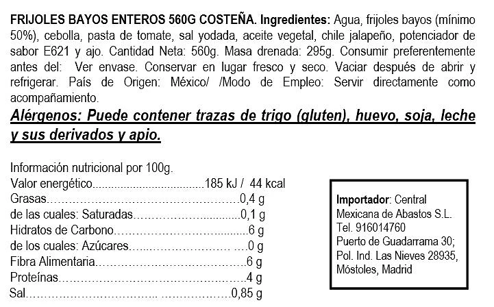 Frijoles Bayos Enteros 560 g - La Costeña - Imagen 2