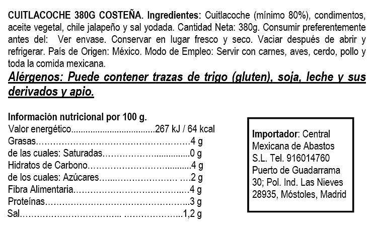 Cuitlacoche 380 g - La Costeña. - Imagen 2