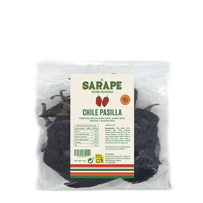 Chiles Secos Pasilla 100 g - El Sarape