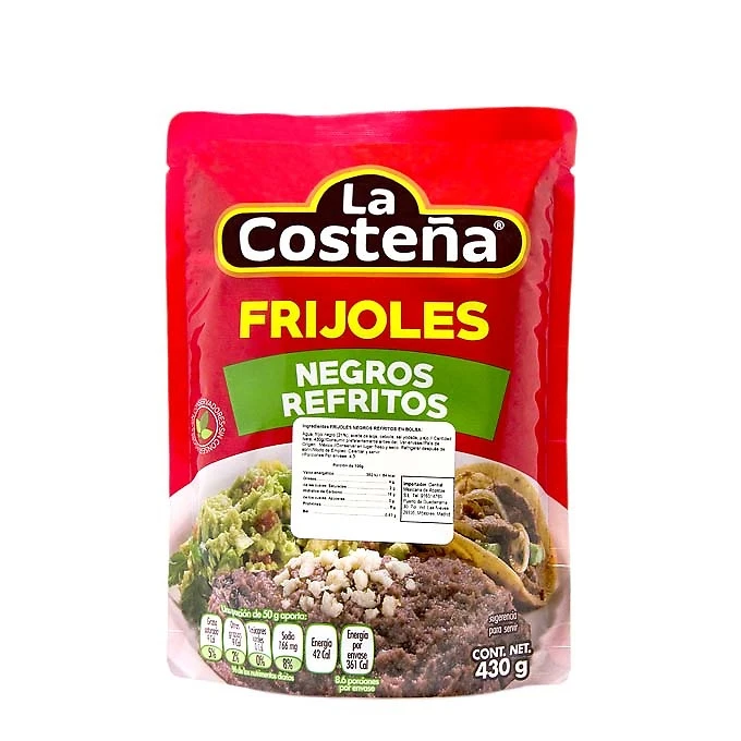 Frijoles negros refritos en bolsa 430 g - La Costeña - Imagen 3