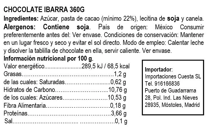 Chocolate de Mesa Ibarra 360g - Imagen 2