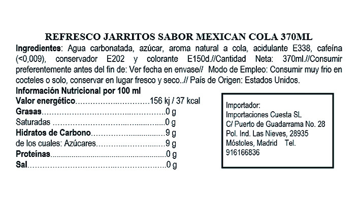 Refresco sabor Mexican Cola - Jarritos - Imagen 2
