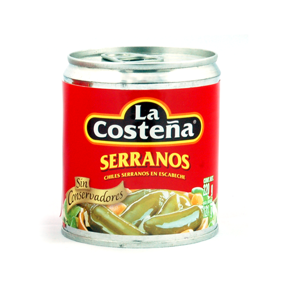 Chiles Serranos Enteros 220 g - La Costeña