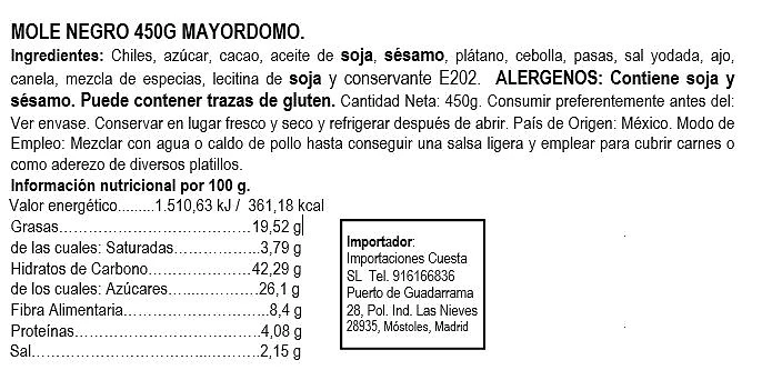 Mole Mayordomo Negro 450g - Imagen 2