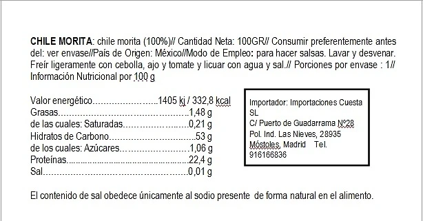 Chile Seco Morita - 100g - Imagen 7
