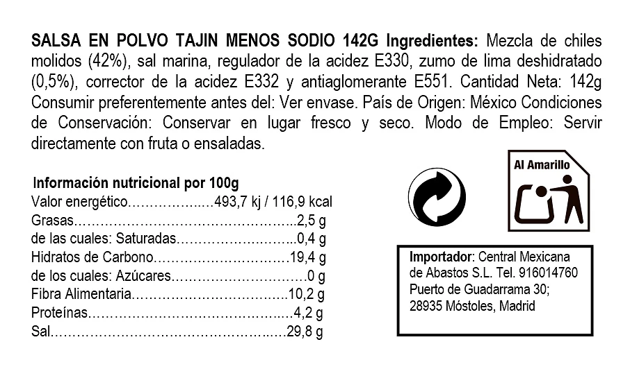 Tajín Clasico Bajo en Sodio 142g - Imagen 2