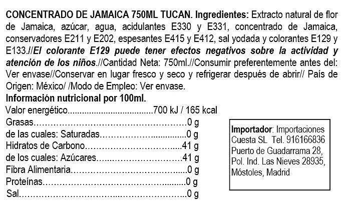 Concentrado de Jamaica 750ml - Tucán - Imagen 2