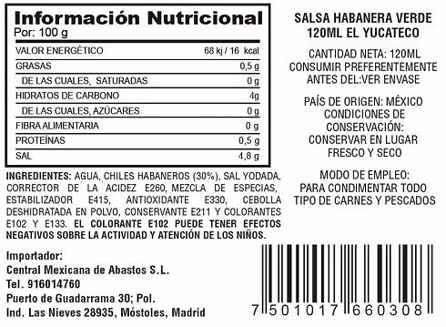 Salsa Habanera Verde 120 ml - El Yucateco - Imagen 2