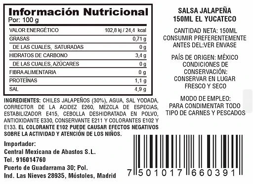 Salsa Jalapeño 150ml El Yucateco - Imagen 2