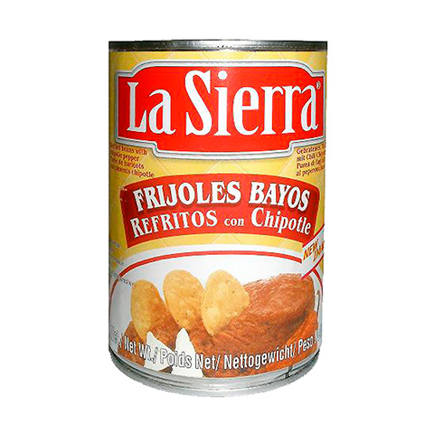 Frijoles Bayos Refritos con Chipotle 430g - La Sierra